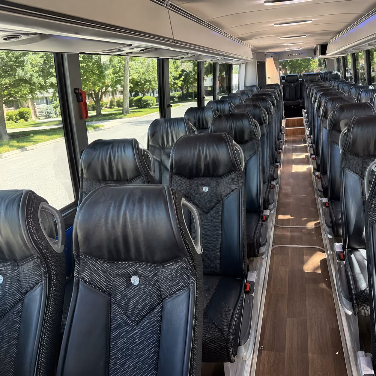 dayton 40 passenger charter bus inside
