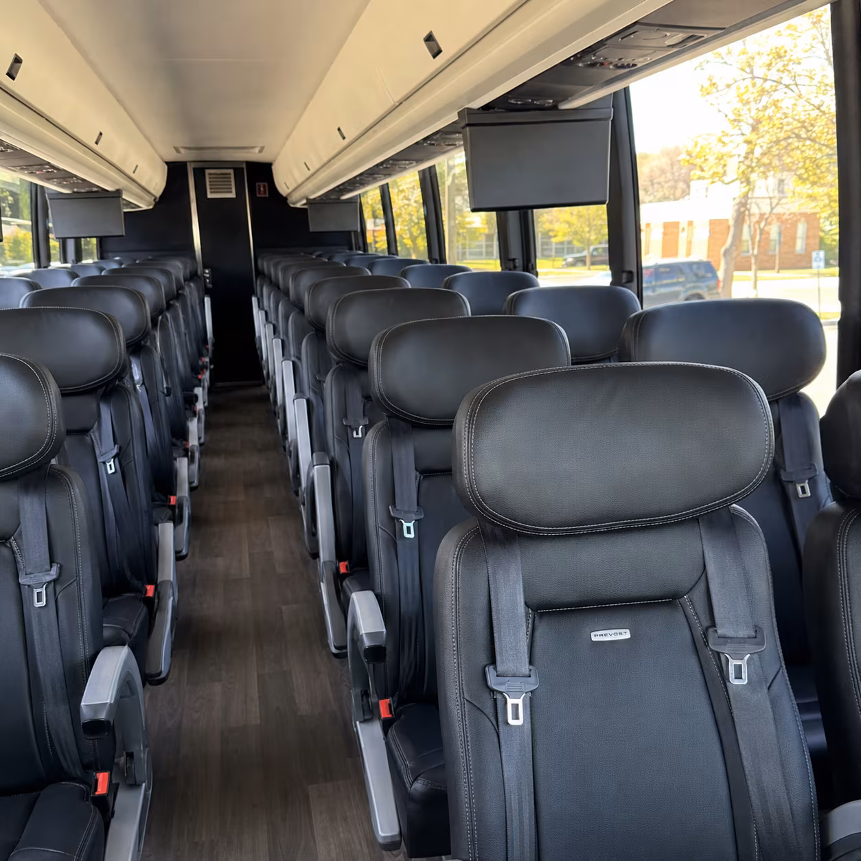 dayton 45 passenger charter bus inside