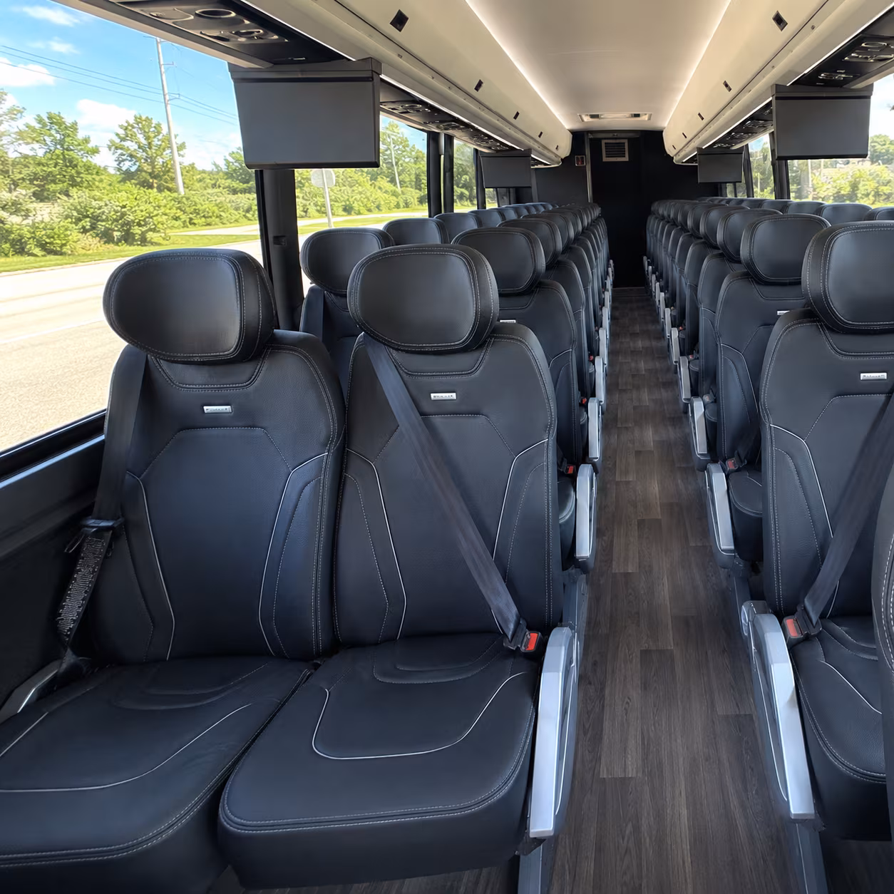 dayton 47 passenger charter bus inside