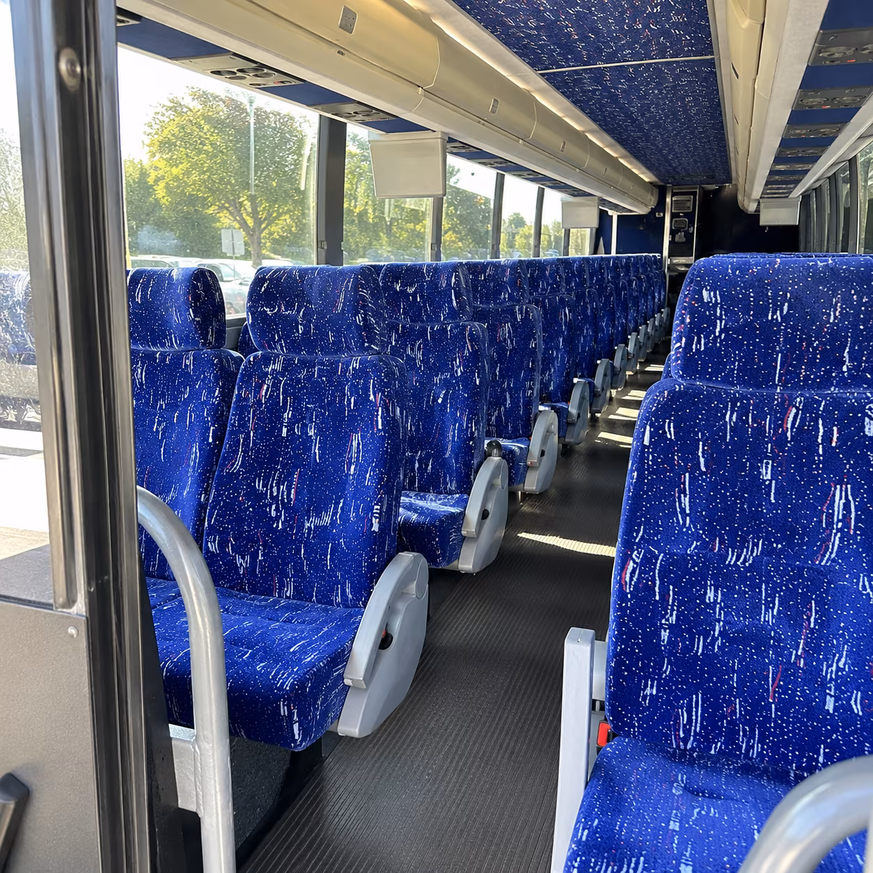 dayton 50 passenger charter bus inside