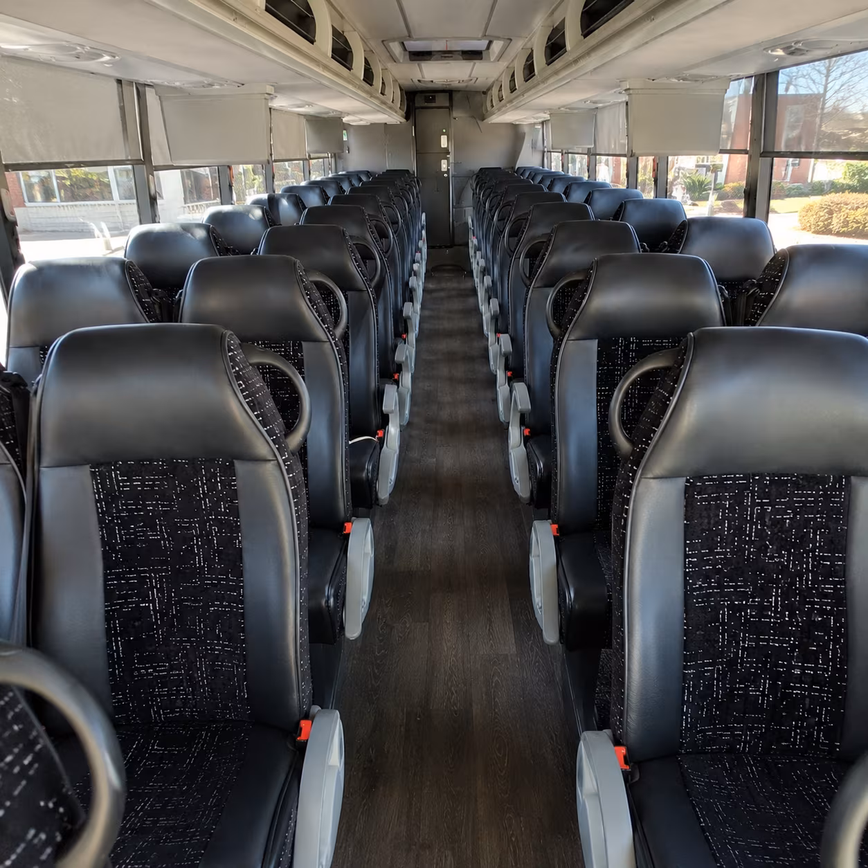 dayton 54 passenger charter bus inside