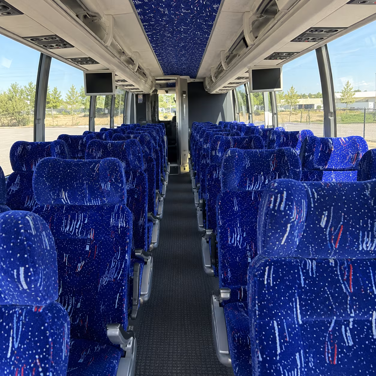 dayton 54 passenger charter bus interior