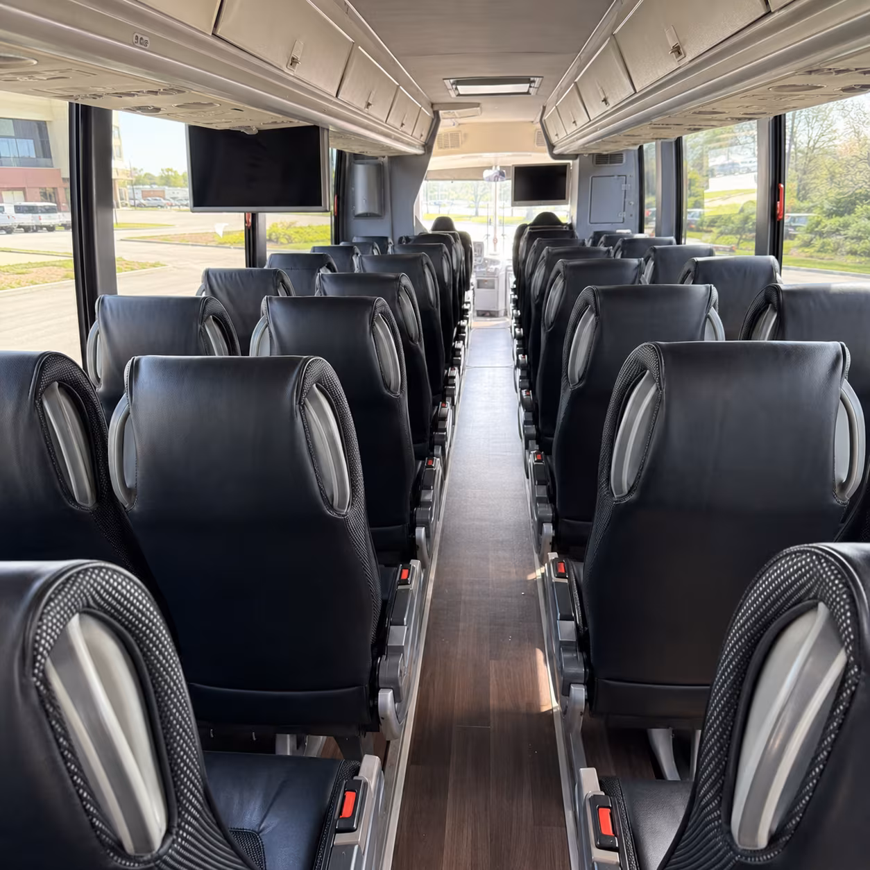 dayton 56 passenger charter bus inside